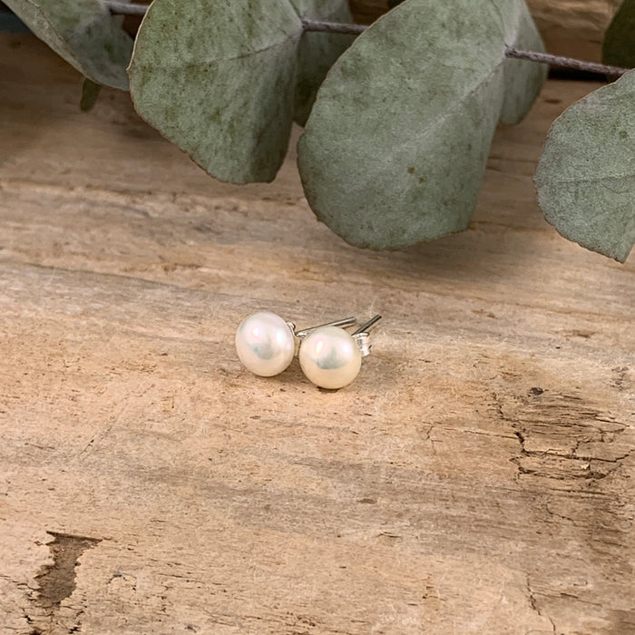 Silver Single Pearl Earrings - Rebecca Anne Jewellery